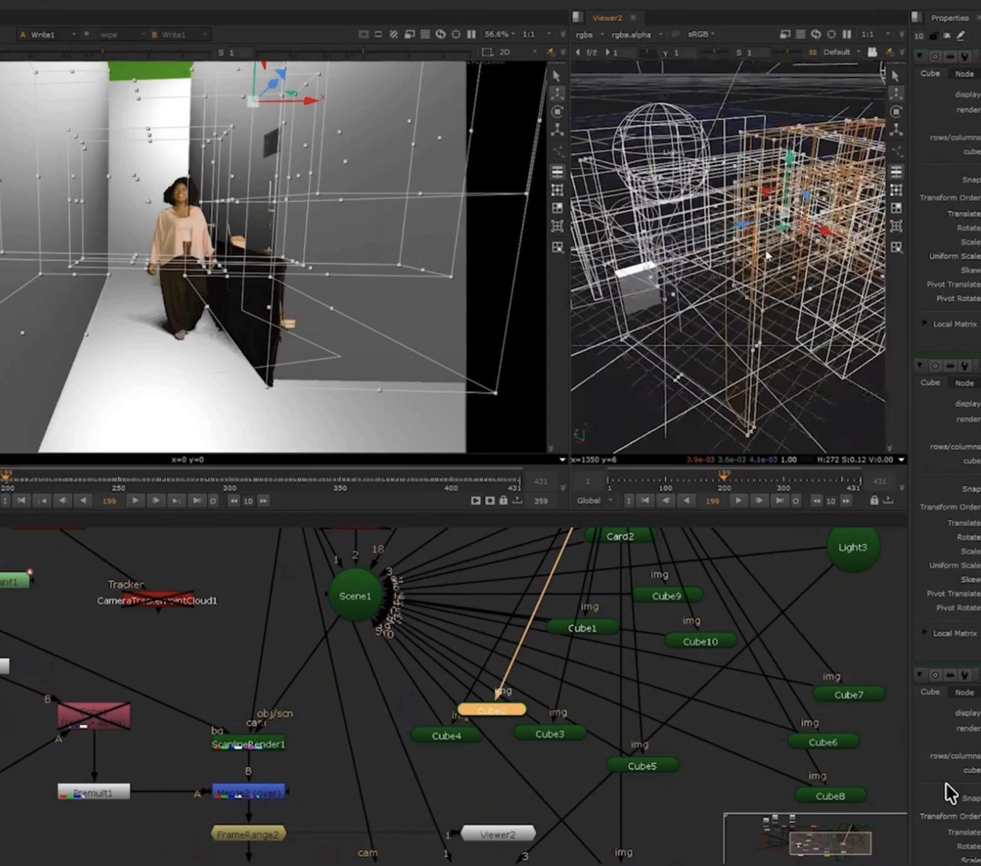 Livelo Viva, the 3D previs with the camera move locked in wireframe