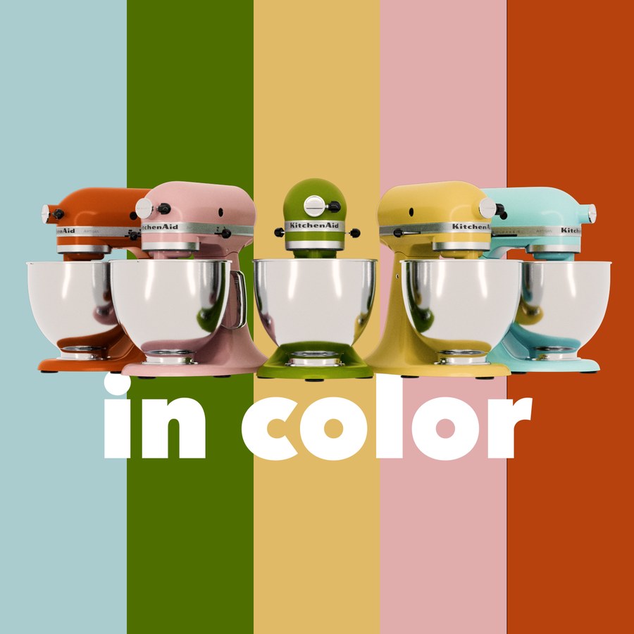 The full colourway line-up under the words in color