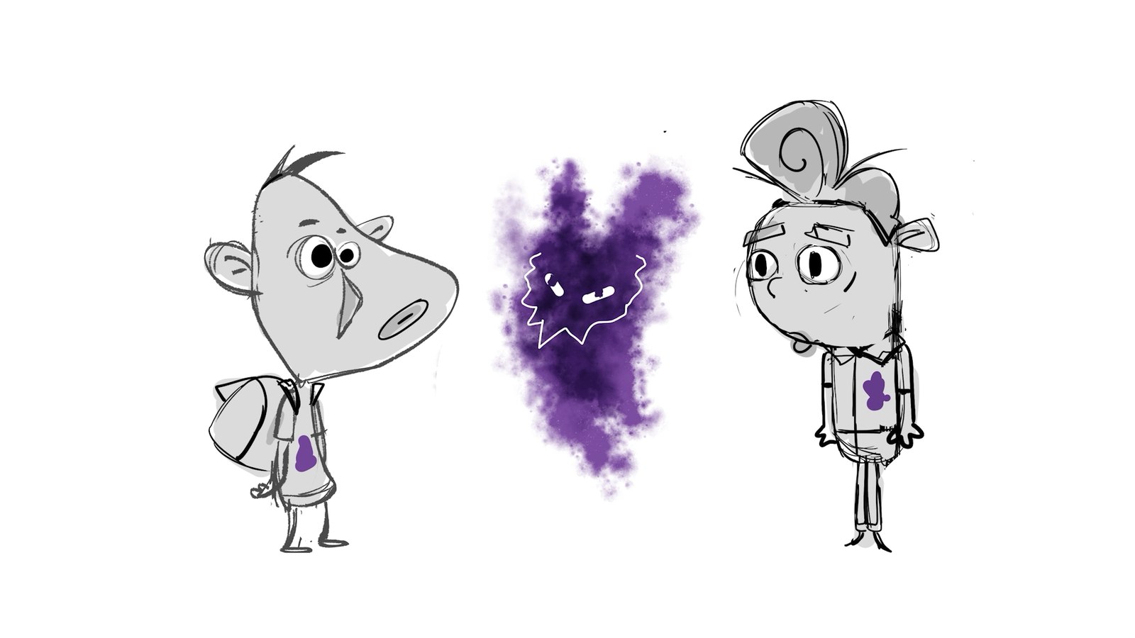 Character sketches, and the stain that became the antagonist