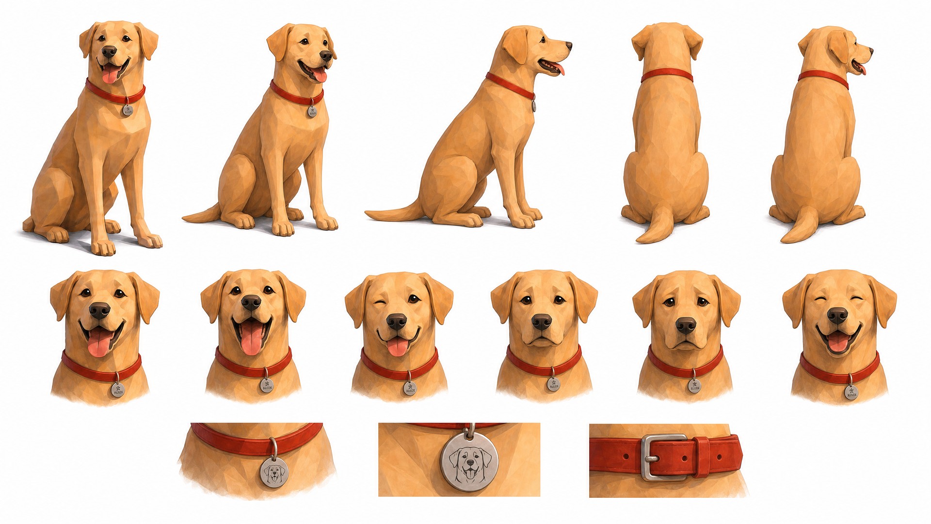 Modelsheet for the dog in the first version