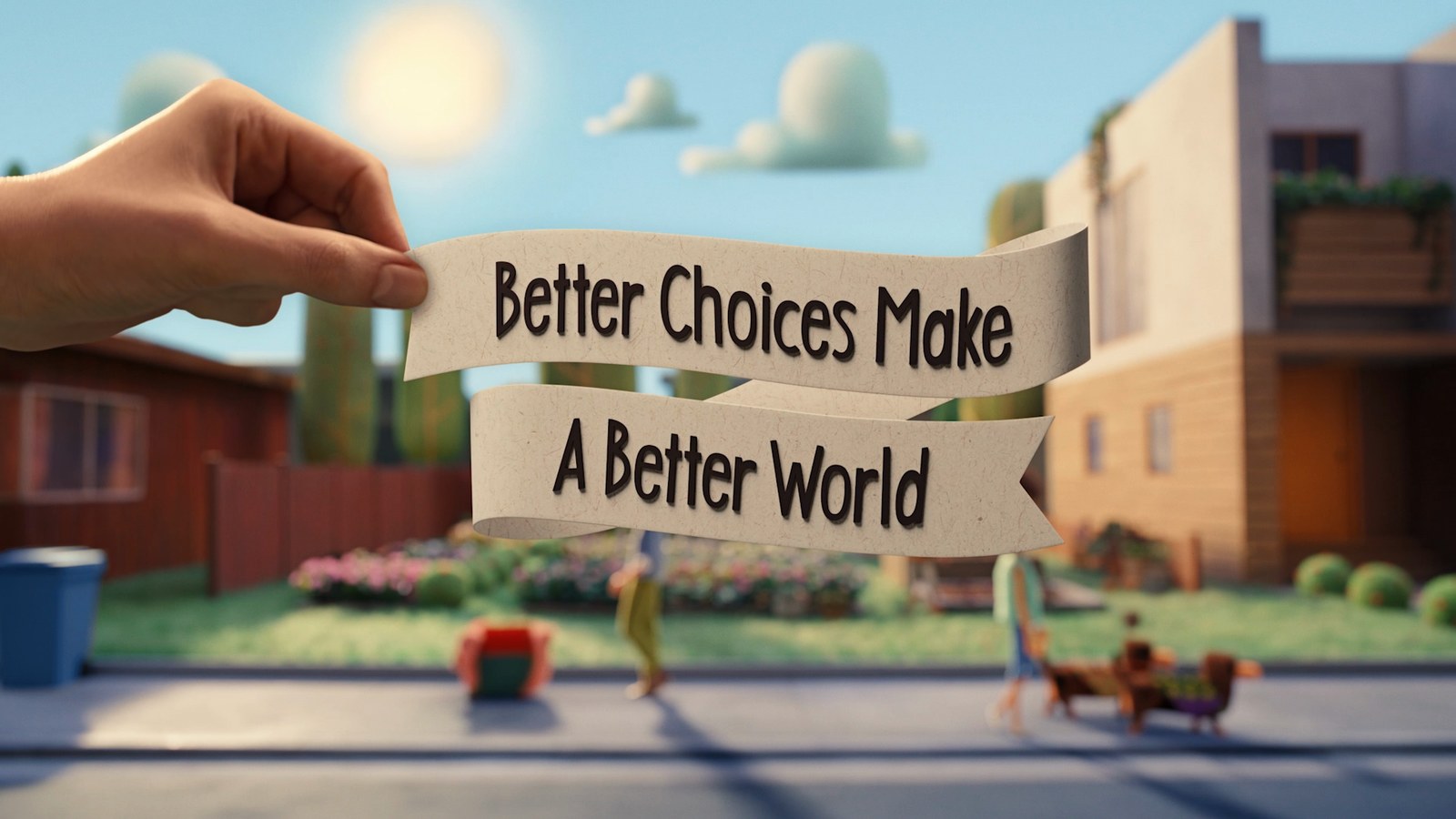 The Hand holding a sign reading Better Choices Make A Better World