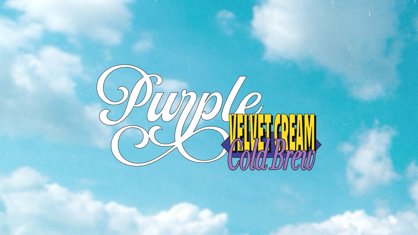 Type lockup reading Purple Velvet Cream Cold Brew