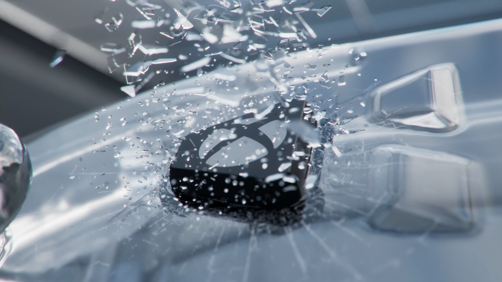 The glass shattering to reveal the Nexus button