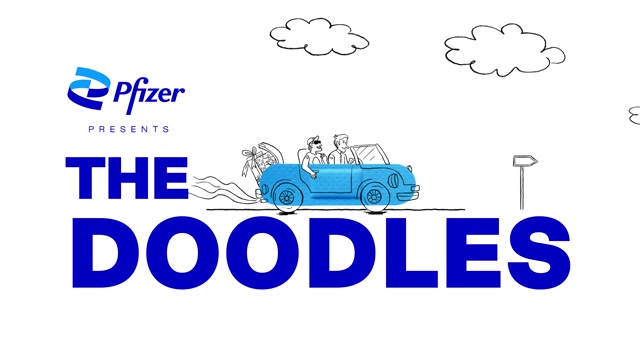 Pfizer presents The Doodles, a hand-drawn campaign title card by LOBO