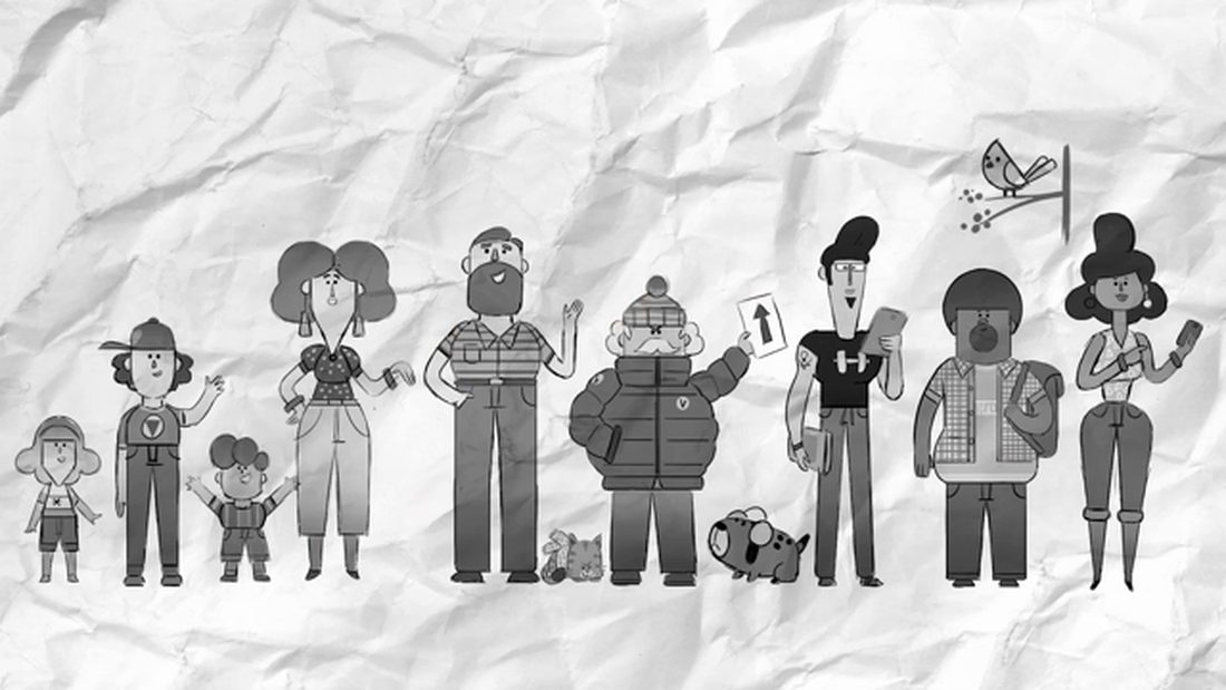 LG, behind the characters