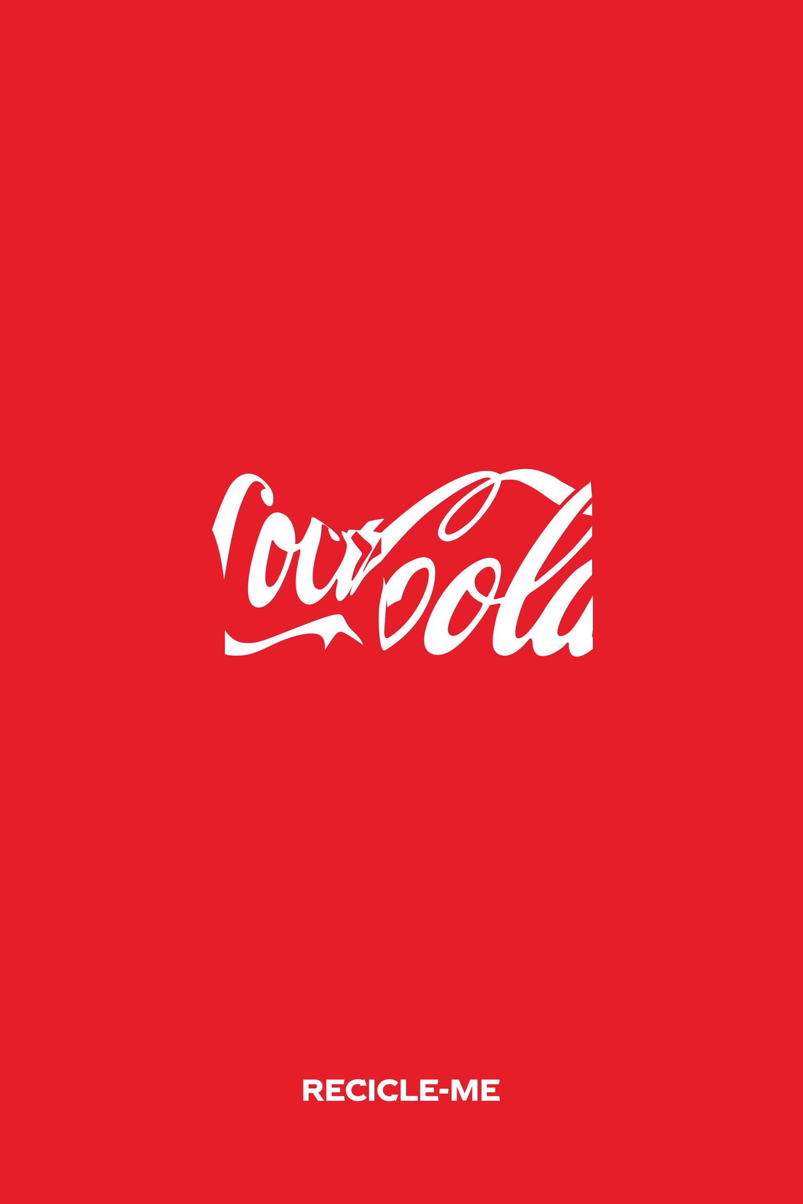 Coca-Cola Recycle Me print, crushed logo variation, Recicle-me