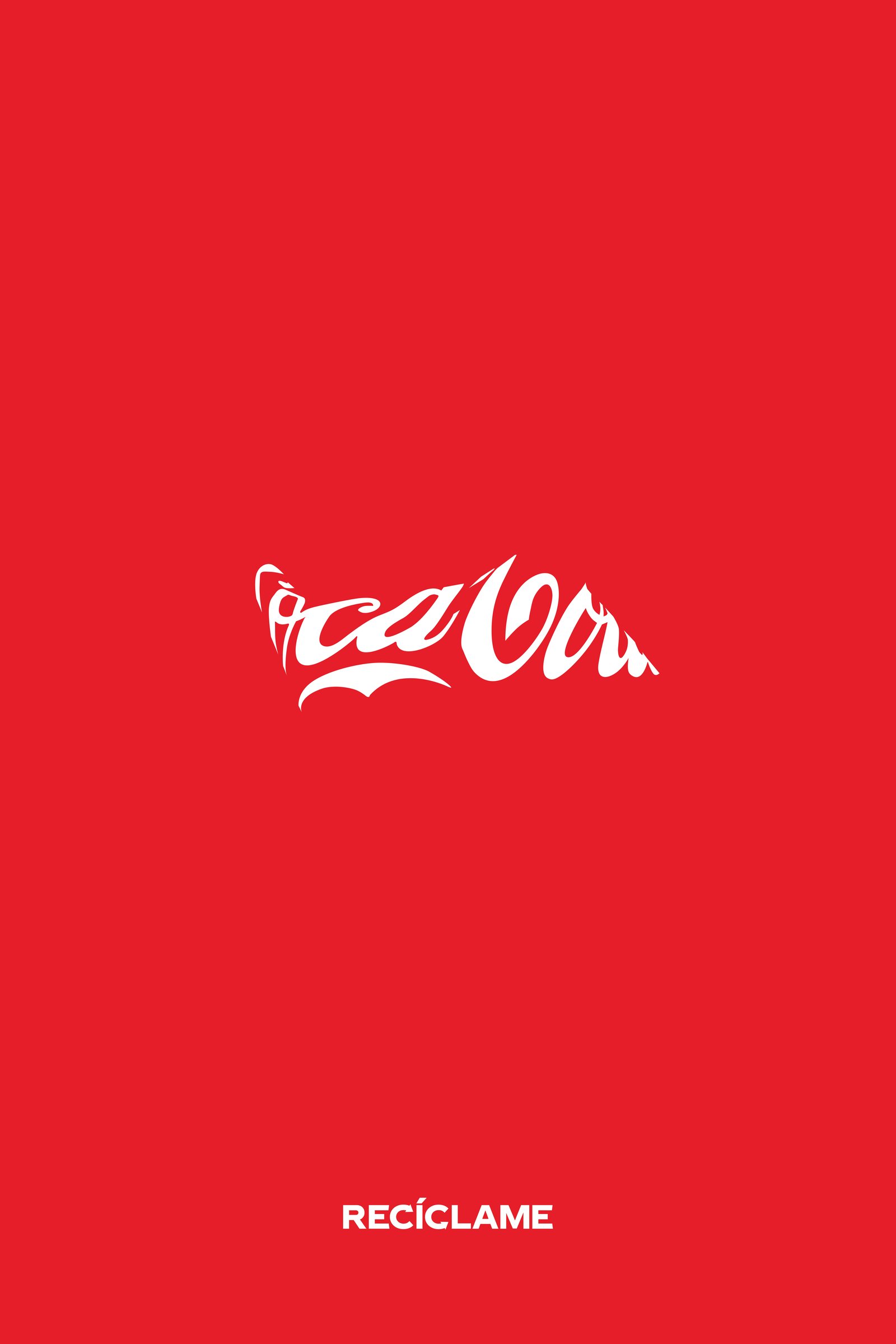 Coca-Cola Recycle Me print, crushed logo variation, Reciclame