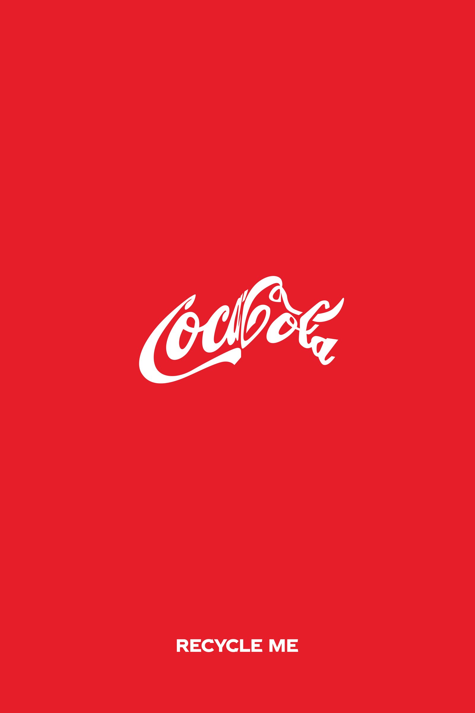 Coca-Cola Recycle Me print, crushed logo variation, Recycle me