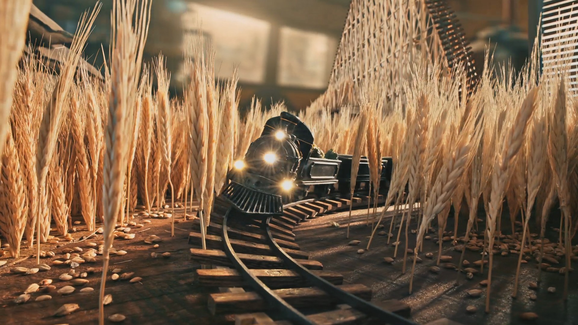 A model train crossing a hand-built balsa trestle in Eisenbahn The Beauty of the Process