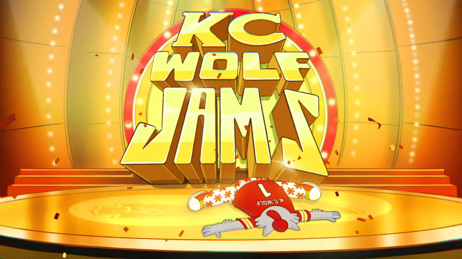 KC Wolf Jamz title card, the Kansas City Chiefs mascot animated by LOBO